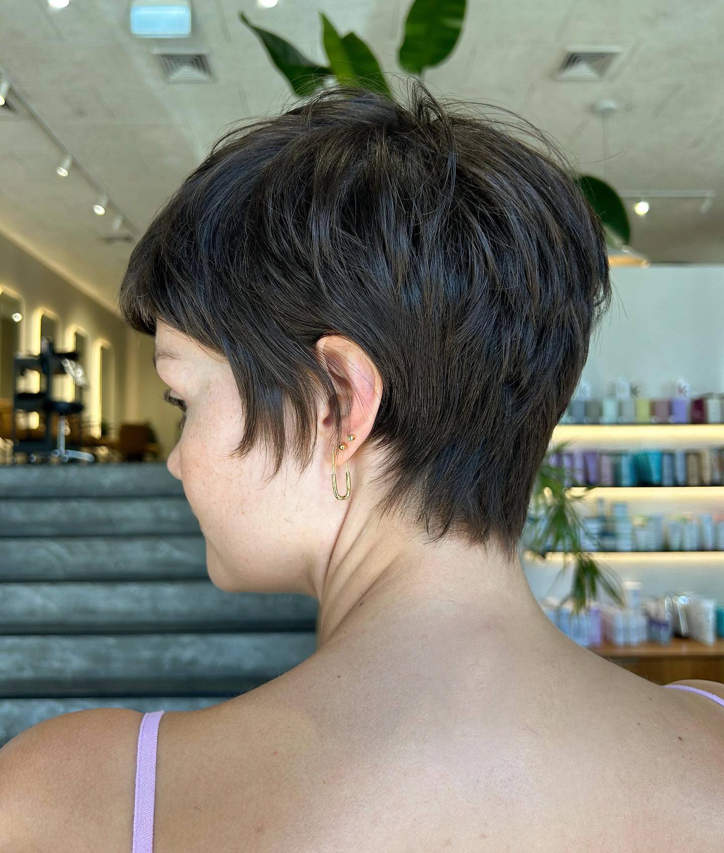 Tapered Layered Pixie Cut with Side Pieces